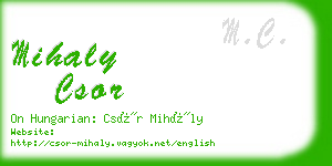 mihaly csor business card